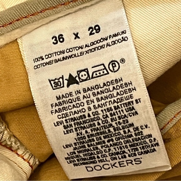 Men’s Dockers D3 Classic Fit Khaki Diem Pants. Mustard Size 36 x 29 #1032 - Picture 8 of 8